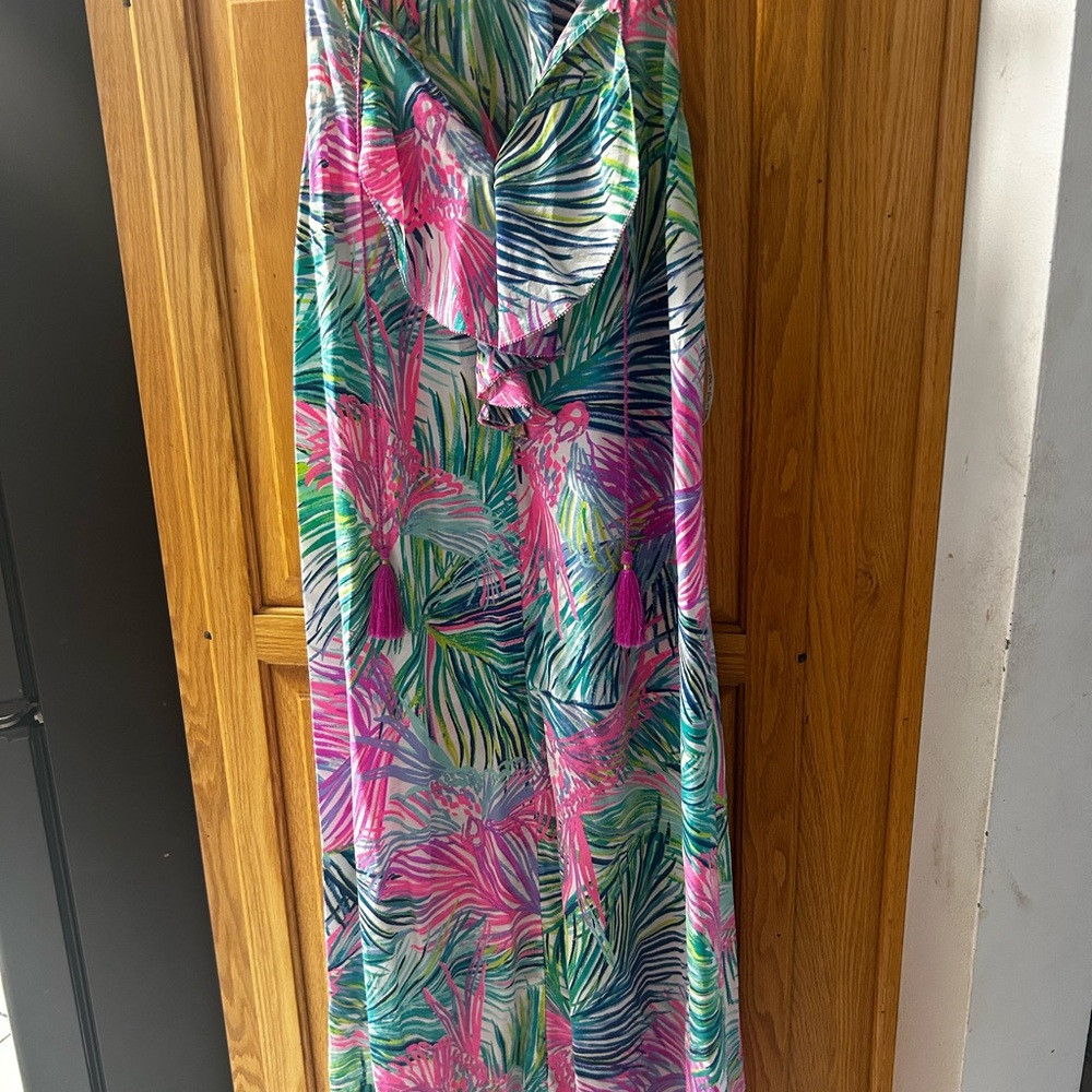 Lilly Pulitzer Pink and Blue Tropical Dress